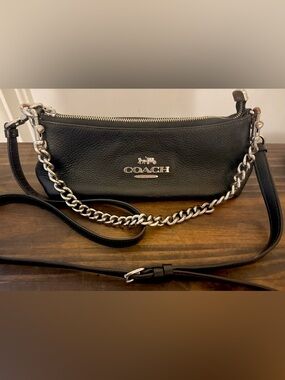 Coach Charlotte Crossbody Bag with Silver Chain & Leather Shoulder Strap